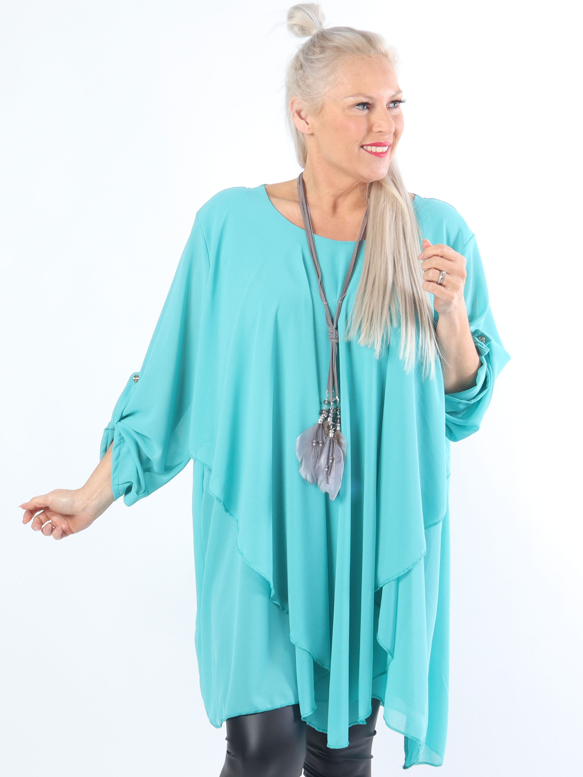 Wanda long sleeve - Plus size tunikakjole i chiffon